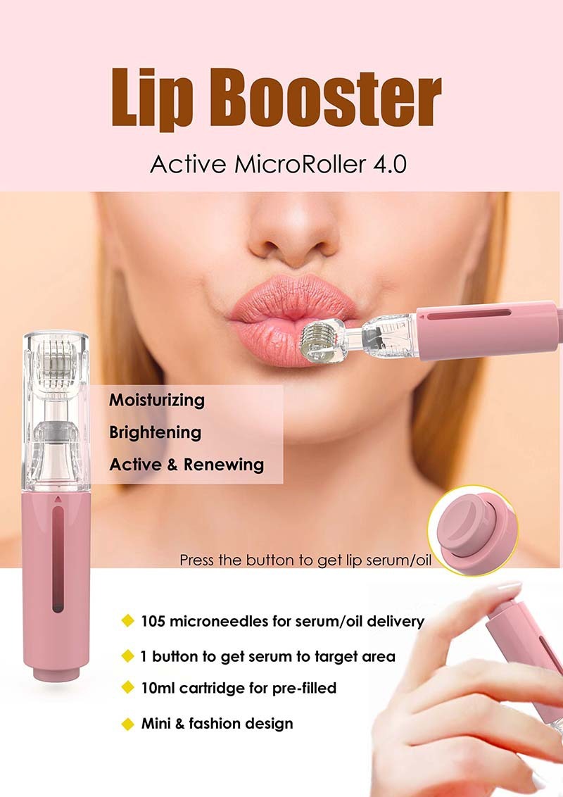Lipp Roller & Lipp Booster Derma Roller mit Serum-Applikator