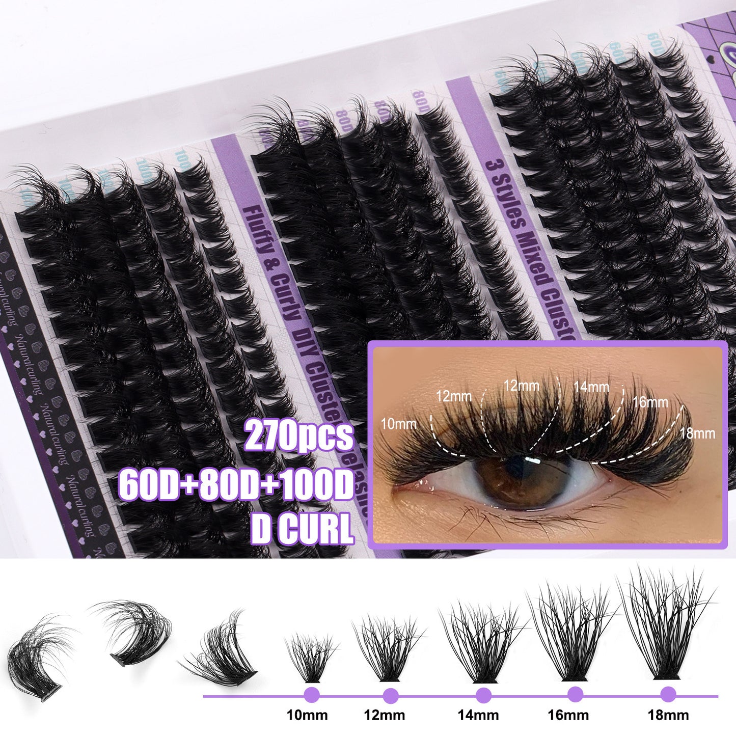 Segmented Messy Thick Curl Simulation Eyelash